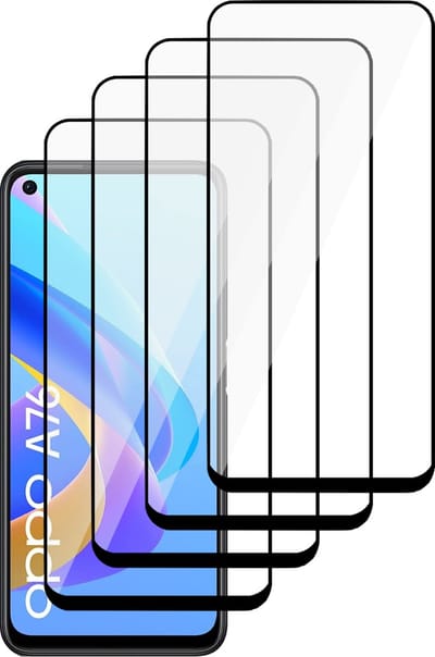 Screenprotector geschikt voor Oppo A76 - Gehard Glas Beschermglas Tempered Glass Volledig Dekkende Screen Protector - 4 Stuks