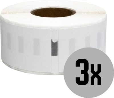 DULA Dymo Compatible labels - Verwijderbaar - Wit - 99010 - S0722370 - Adresetiketten - 3 rollen - 2