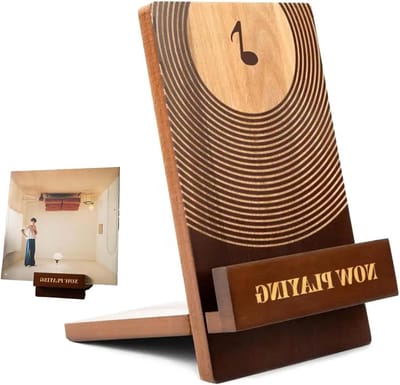 SnelShoppen - Vinyl Stand voor Gramophone Records, Houten Recordhouder voor Albums, Vinyl Opslag, Tijdschriften, Boeken en Decoratie - Ideaal voor Thu