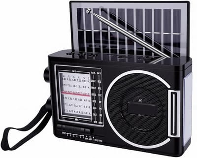 Draagbare Noodradio - Outdoor Radio - Kamperen en Reizen - Zonne-energie en Handslinger - 18 x 11 x 6.5 cm