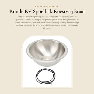 Dailygoods- Spoelbak Roestvrij Staal - Campergootsteen - Eenvoudige Installatie - Geluidsisolatie - Glad Oppervlak - Ruimtebesparend - Gootsteen