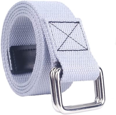 Verstelbare Unisex Canvas Riem, Casual Webbing Riem met Dubbele Ringgesp, 110cm Elastische Riem voor Jeans en Broeken