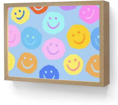 Wandlamp 40x30 cm - Oplaadbaar - Smileys - Kleurrijk - Grappig - Wandlampen binnen woonkamer - Slaapkamer lamp - Decoratieve nachtlamp - Vloerlamp draadloos