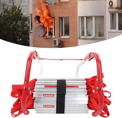 Noodbrandtrap - Veiligheidsladder - Snelle Ontsnapping - Aluminiumlegering - 400cm - Zilverkleurig