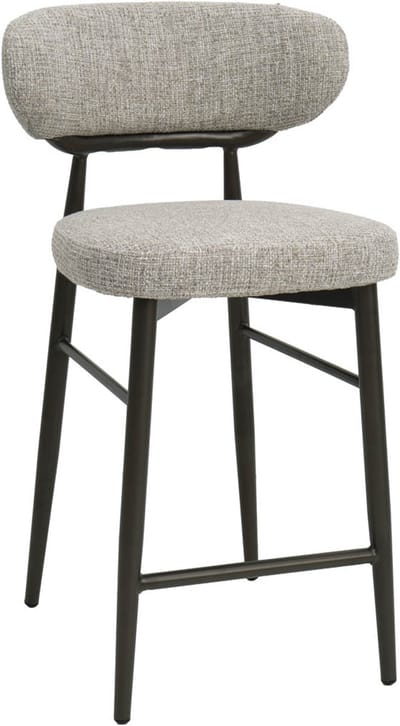 DÉJA Living Barstoel Milan - Beige/Brons - Zithoogte 65cm - Set van 2