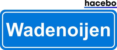 Hacebo - Plaatsnaam Sticker - 29x10 CM - Wadenoijen sticker - Verkeersborden sticker - grappige cadeaus - Wadenoijen