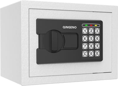 Digitale Elektronische Beveiligingskluis - Mini Wand- en Kastkluis voor Thuis, Kantoor en Reizen, Wit