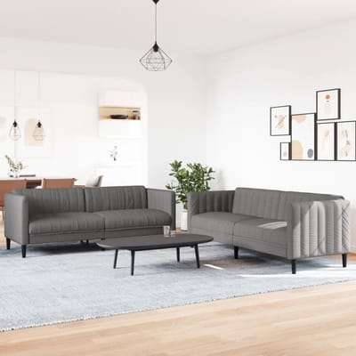 vidaXL - 2-delige - Loungeset - stof - taupe