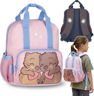 Otters, Rugzak voor meisjes, een kleine kleuterschoolrugzak, voor uitstapjes, met reflecterende strepen 6,5 L