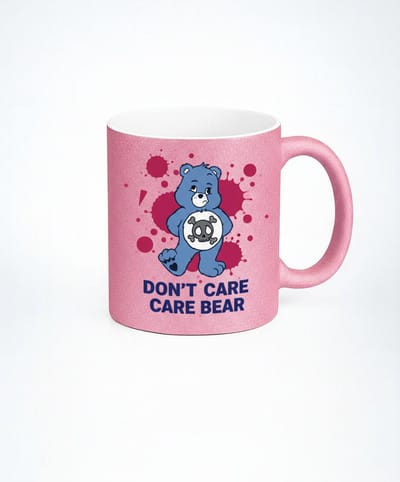 Don't Care Care Bear Mok - Roze Glitter Keramische Koffiemok