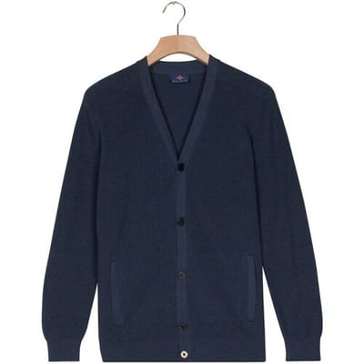 Baileys Vest Uni Color Subtle Structure Button Closure Dark Denim Blue / male