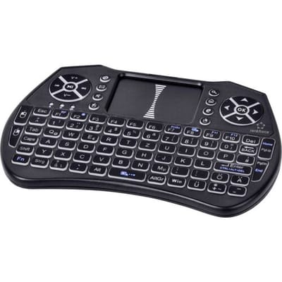 Renkforce RF-MWK-103 Toetsenbord Radiografisch QWERTZ, Duits Zwart Geïntegreerd touchpad