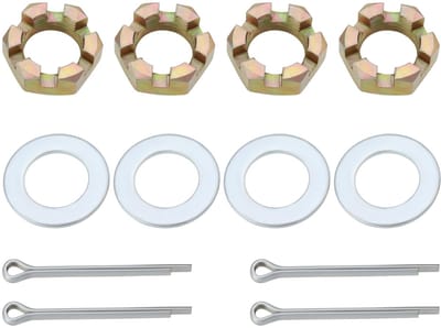 Allecto - Trailer Moer Kit - Koolstofstaal - Eenvoudige installatie - 1 inch - Splitpennen - Geschikt voor aanhangwagens - 5,8 cm lengte