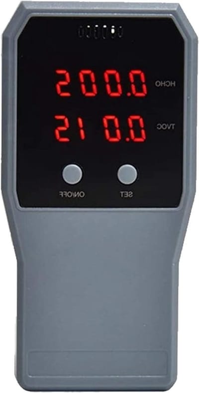 Luchtkwaliteit Monitor - CO2 Meter - Binnenlucht Meten - Geavanceerde Sensor - Compact Formaat - Grijs