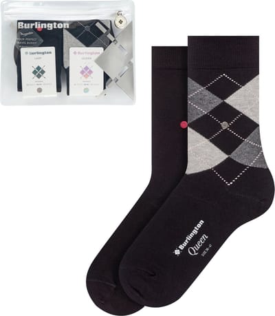 Burlington Travel Pouch gedessineerd katoen multipack sokken dames veelkleurig - maat 36-41