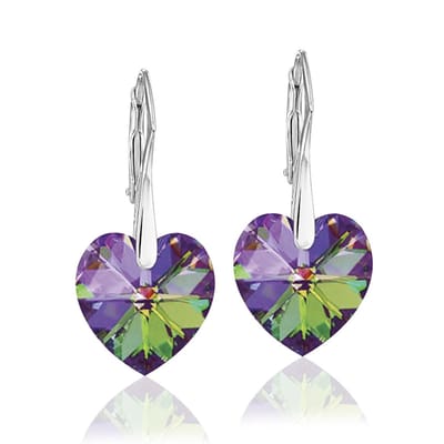 Montebello Oorbellen Noor HZ101 - Swarovski Hart - 925 Zilver Gerhod. - Ø14mm - 30mm
