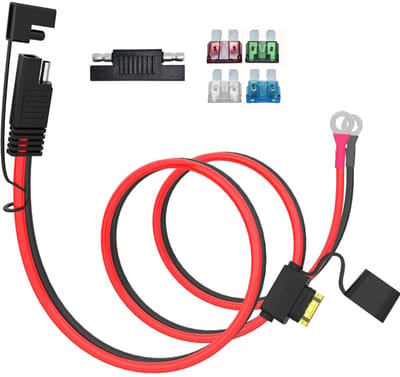 10AWG SAE Batterij Connectors Verlengsnoer Kabel met 5 Zekeringen voor Zonnegenerator Batterijlader