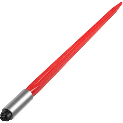Lance à Foin 32  Lance à Balle Capacité 1350 lbs, Pic à Balle Attelage Rapide Lances Carrées pour Balles de Foin 1.4  de Large, Fourches à Balle Revêtement Rouge, Pic à Balle de Foin avec Hex