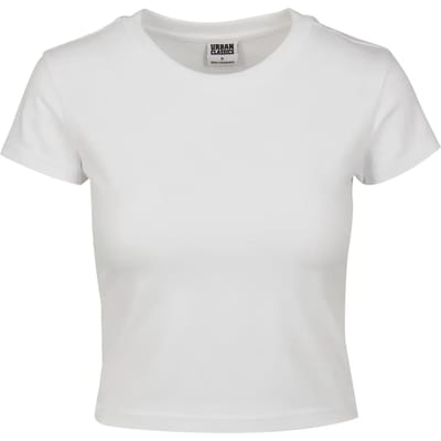 Urban Classics Dames stretch jersey cropped T-shirt - wit - maat XL