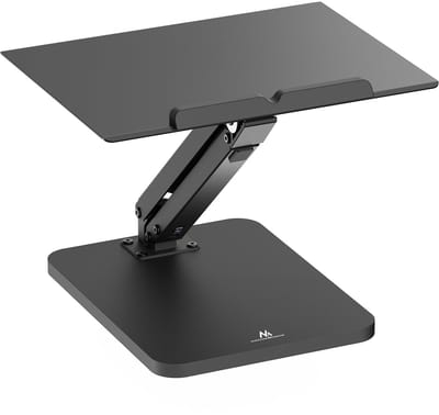 Maclean - Monitorstandaard - bureaustandaard voor monitor of laptop, gasveer, voor staand en zittend gebruik, zwart, MC-493