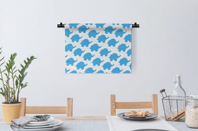 Wandkleed - Wanddoek - Blauw - Olifant - Design - 60x45 cm - Wandtapijt