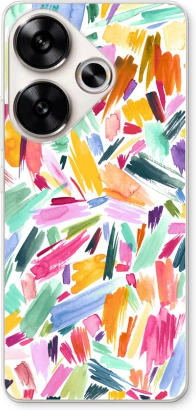 Case Company® - Hoesje geschikt voor Xiaomi Poco F6 hoesje - Watercolor Brushstrokes - Soft Cover Telefoonhoesje - Bescherming aan alle Kanten en Schermrand