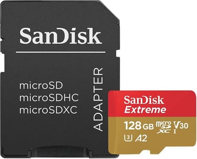 128 GB microSDXC Geheugenkaart met A2 App Prestaties + SD Adapter - Tot 160 MB/s