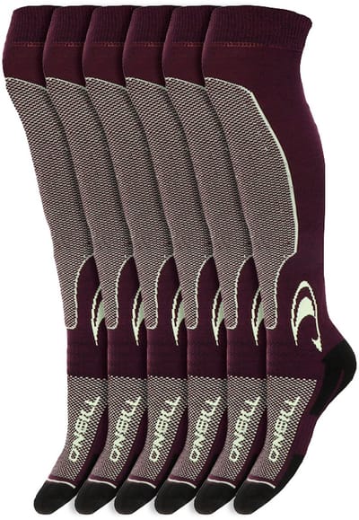 Skisokken | Doelgerichte demping | Merk: O'Neill | Kleur: Donker paars | Maat: 35 t/m 46 | 6 Paar
