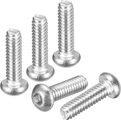M1,6-0,35 x 6 mm lenskopschroeven met binnenzeskant, verpakking van 100 stuks, goed voor racefiets, auto, motorfiets, 304 roestvrij staal, wit gecoat, zeskant aandrijfbevestigingen
