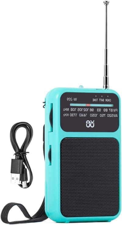 Draagbare Radio - Kampeer Radio - Buiten Luisteren - Dubbele Stroomopties - 800 mAh Batterij - Blauw