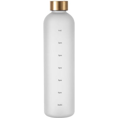 1L Waterfles met Tijdmarkering 32 OZ Fitness Sport Outdoor Reizen Draagbare Lekvrije Drinkware BPA-vrije Frosted Drinkflessen