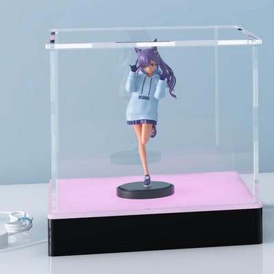 RGB LED Verlichte Acryl Vitrine voor Verzamelobjecten - Sleutelgestuurd en App Gecontroleerd 20 x 20 x 20 cm