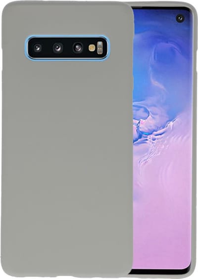 Hoesje Geschikt voor de Samsung Galaxy S10 - Backcover Color Telefoonhoesje - Grijs