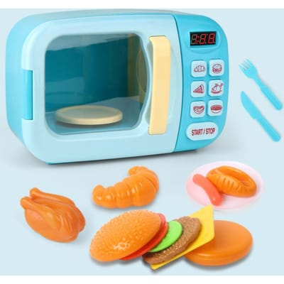 Creatieve huishoudelijke apparaten speelgoed DIY kleurrijke simulatie magnetron speelgoed Montessori educatieve oven keuken speelgoed voor kinderen blauw