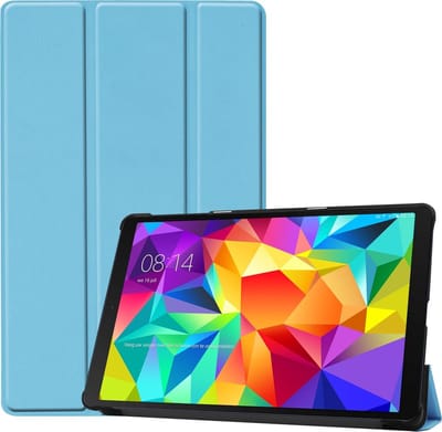 Hoes - Geschikt voor Samsung Galaxy Tab A 10.1 (2019) - Dun & Stevig - Trifold Bookcase - Hard Cover - Hardcover Book Case - Tablet Hoesje - Lichtblauw