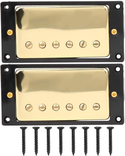 Humbucker Pickup Set voor E-Gitaren met 8 Bevestigingsschroeven - Compatibel met LP Style, Zwart, Hoogwaardige Geluidskwaliteit en Eenvoudige Installatie