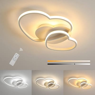 Goeco Plafondlamp - 50cm - Groot - Dimbare LED - 64W - 4800LM - Met Afstandsbediening/APP - 3000K~6500K - Creatieve Hartontwerp - Voor Woonkamer Slaapkamer Eetkamer