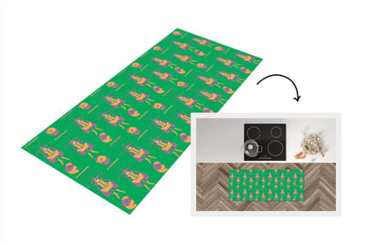 Keukenloper - Loper keuken - Masker - Patronen - Carnaval - Joker - 120x50 cm - Keukenloper vinyl