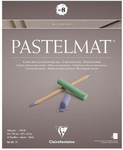 Clairefontaine Pastelmat - Papier voor pastelkrijt - blok no.8 - assorti - 360 g - 24 x 30 cm - 12 vellen