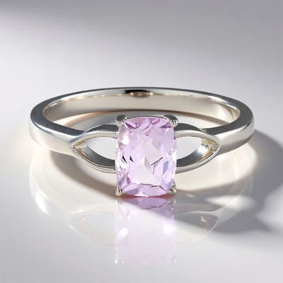 Cavill - 925 Sterling Zilveren Lavendel Amethist Ring 1,17 ct - Geplatineerd - Antiek Slijpsel - Elegante Damesring Maat 16-21