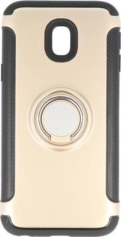 Pantser TPU Hoesje Ring houder cases - Hoesje Geschikt voor Samsung Galaxy J7 2017 Goud