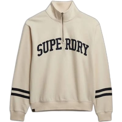 Sweatshirt 1/2 rit met appliqué vrouwenmotief Superdry