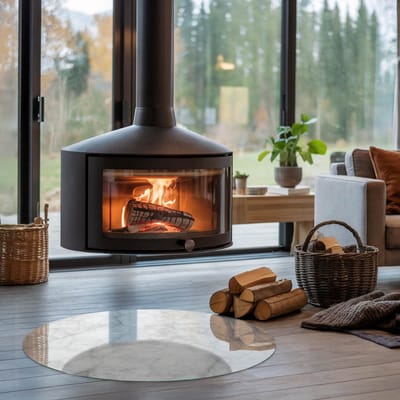 Coloray Vloerplaat Houtkachel - Plaat voor Onder Kachel - 90 cm x 90 cm - Kachel Vloerplaat - Grijs Vloerplaat Kachel - Onderplaat Voor Houtkachel - Vloerplaat Openhaard - Houtkachel Accessoires - Verwarmingsaccessoires