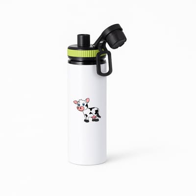 Hacebo® - Koeien waterfles met draaidop groen - Koe - Dieren liefhebbers - Dieren - dierendag - kinderboerderij - water fles - 850ML