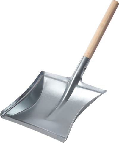 Garronda - Kolenschop - Metalen Stoffer - Verhoogde Schouders - Zilver - Afmeting: 50 x 23 cm - GD-WAL-Dustpan-Agd004-Silver