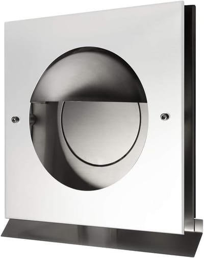 Afvoerluchtrooster RVS met Overdrukventiel voor Buitenmuur - Weerbestendig Ventilatiekap (150mm, Wit)