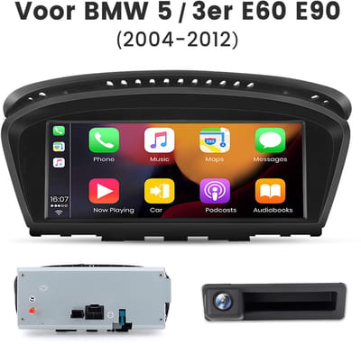 HexinexMarket - Autoradio Geschikt voor BMW E60 E61 E90 E91 CIC-Systeem -- Draadloos CarPlay, Android Auto, multimediaspeler, GPS NAVI -- 2GB+64GB