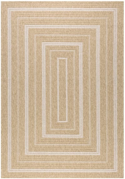 sweeek - Rechthoekig tapijt jute-effect beige voor binnen/buiten - daymo