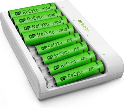 USB-model Oplader GP E811 4 x ReCyko AA 2100 mAh 4 x ReCyko AAA 850 mAh