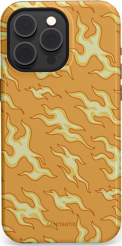Casetastic Hoesje Geschikt voor Apple iPhone 15 Pro Max Magsafe - Stijlvolle Beschermende Duo-layer Case - Vlammen van passie
